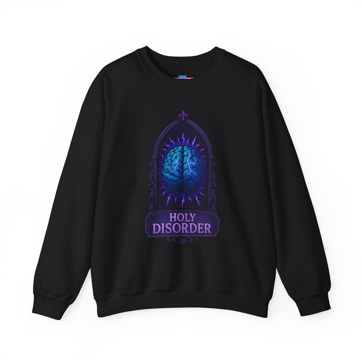 Gothcore Electric Brain Graphic Sweatshirt, Stylish ADHD Neon Gothic Shirt