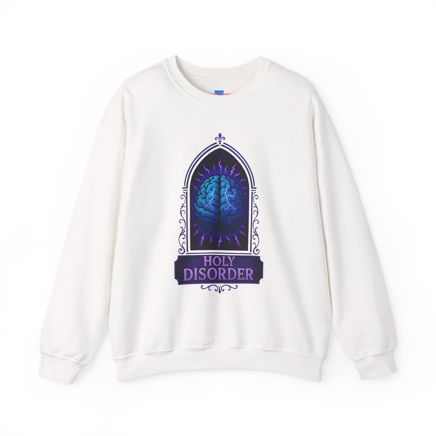 Gothcore Electric Brain Graphic Sweatshirt, Stylish ADHD Neon Gothic Shirt