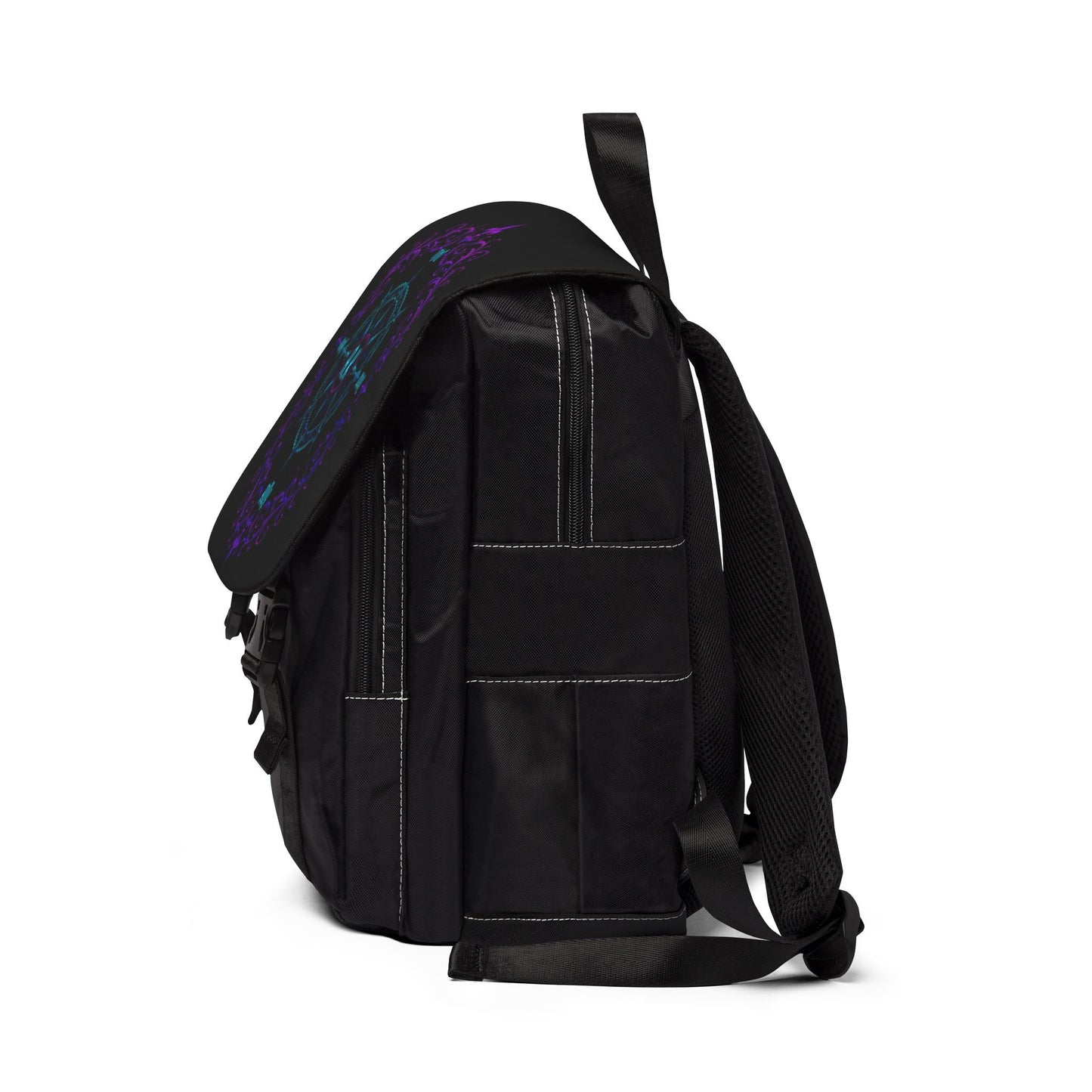 Personalized Gothic Compass Backpack with Neon Victorian Ornament