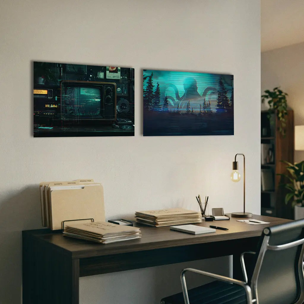 Found Footage of Cthulhu - Analog Horror Aluminum Wall Art SpectreDeVala