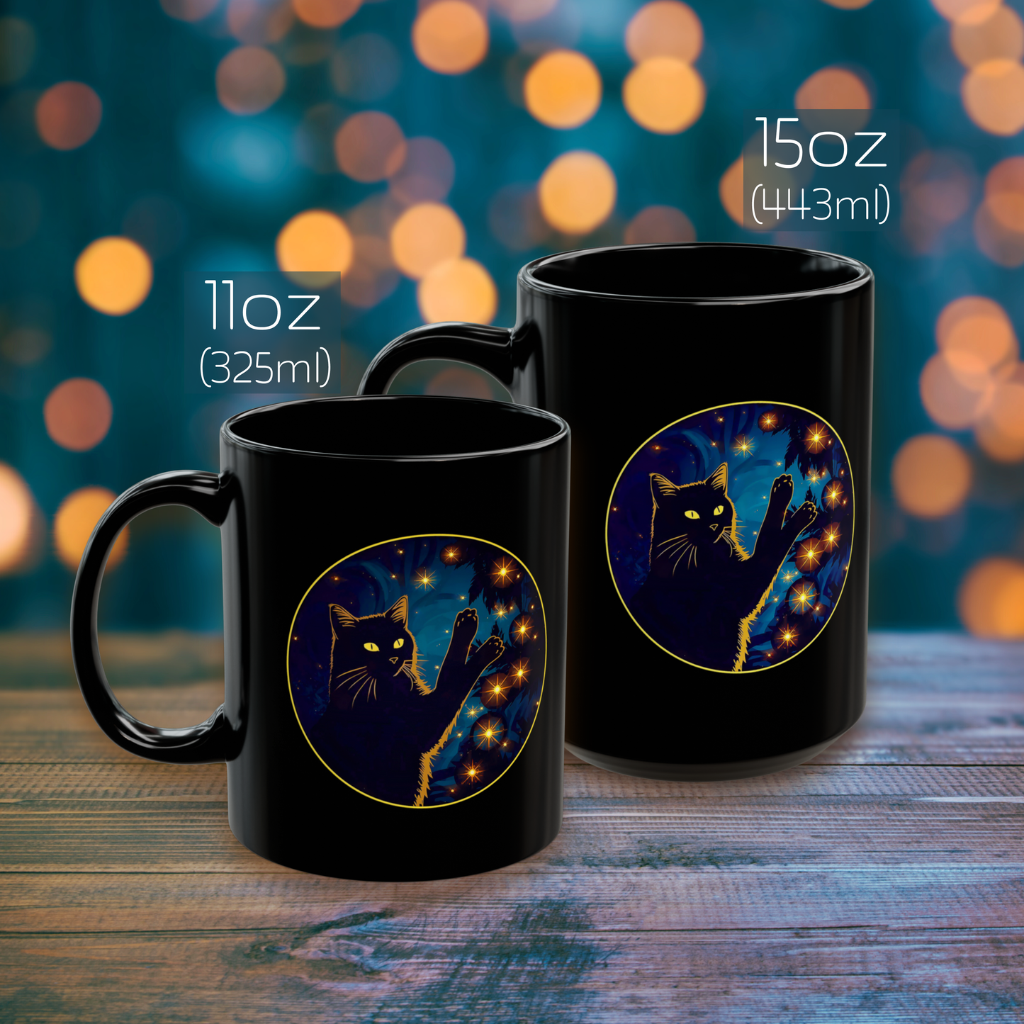 Black Cat Funny Christmas Mug, Holiday Gift for Cat Owners