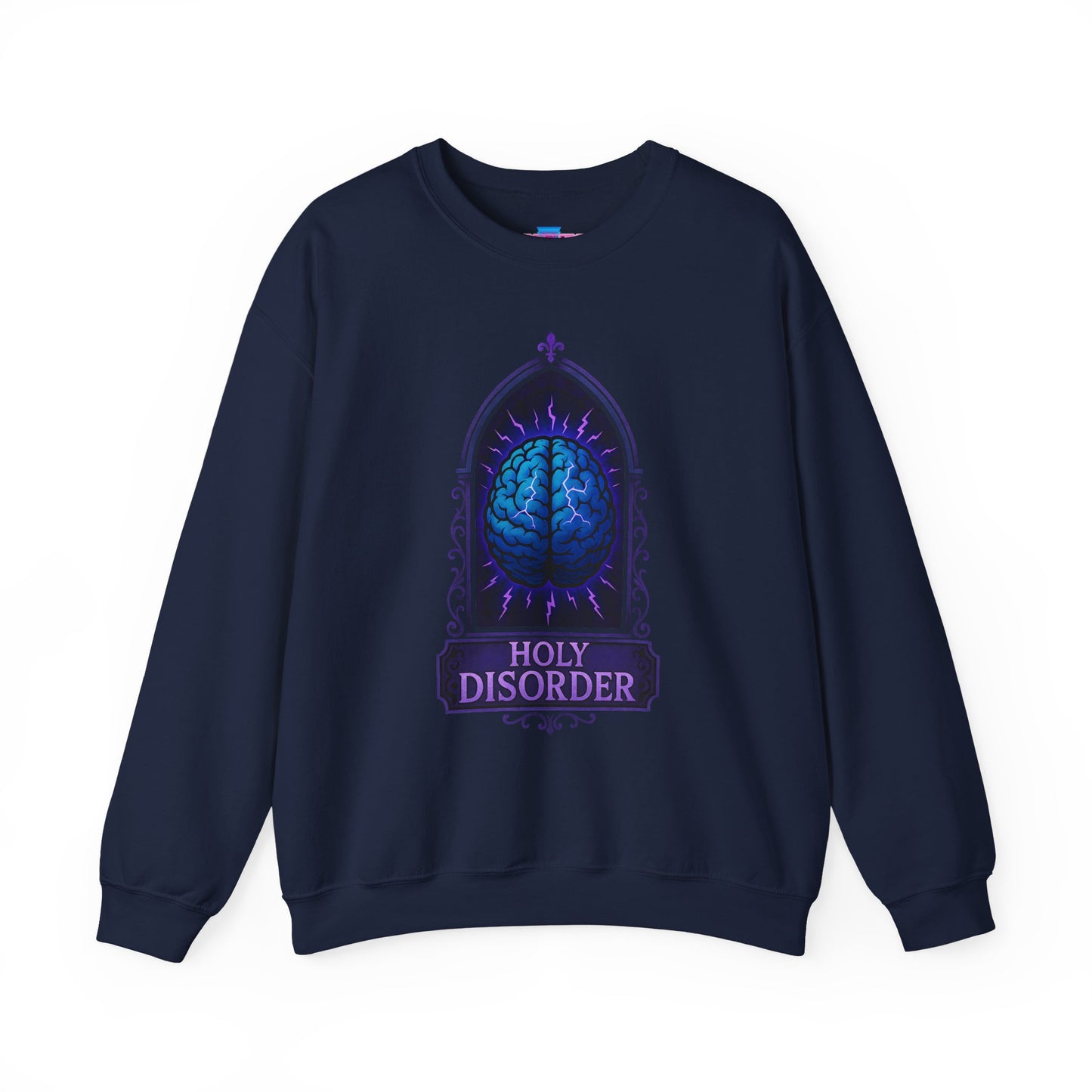 Gothcore Electric Brain Graphic Sweatshirt, Stylish ADHD Neon Gothic Shirt