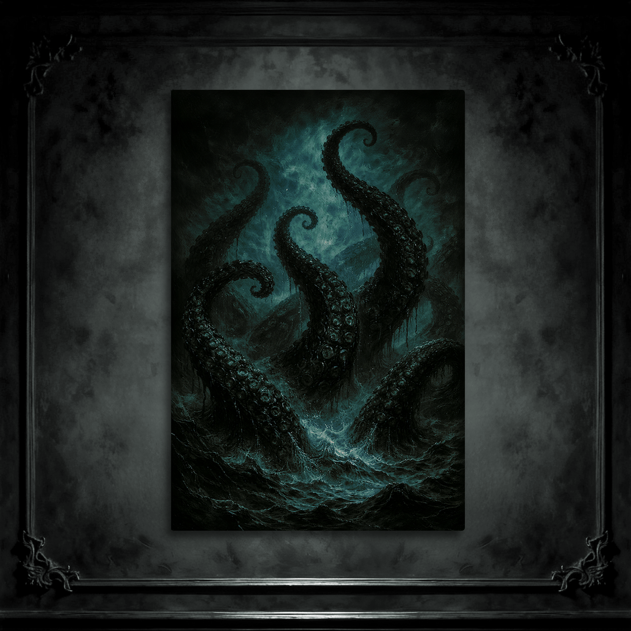 The Deep Awakens - Lovecraft Inspired Tentacles Canvas Wall Art