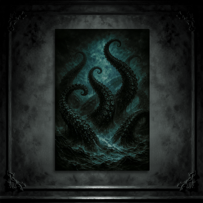 The Deep Awakens - Lovecraft Inspired Tentacles Canvas Wall Art
