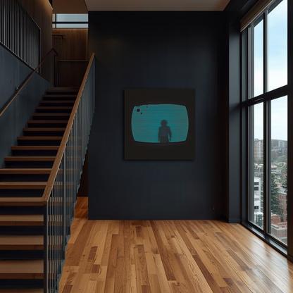 Signal Lost - The Visitor in Static - Analog Horror Aluminum Wall Art