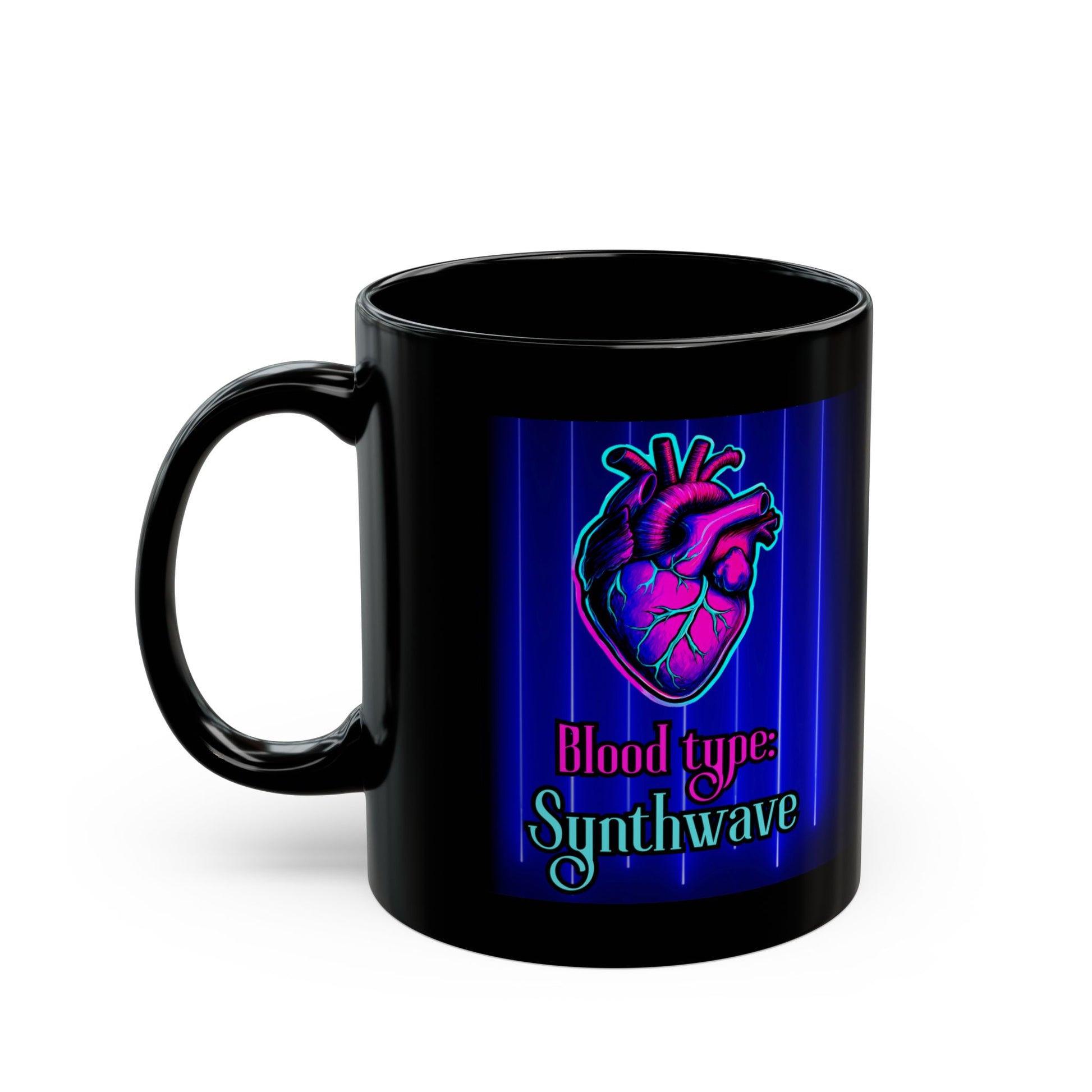Blood Type: Synthwave - Black Ceramic Mug