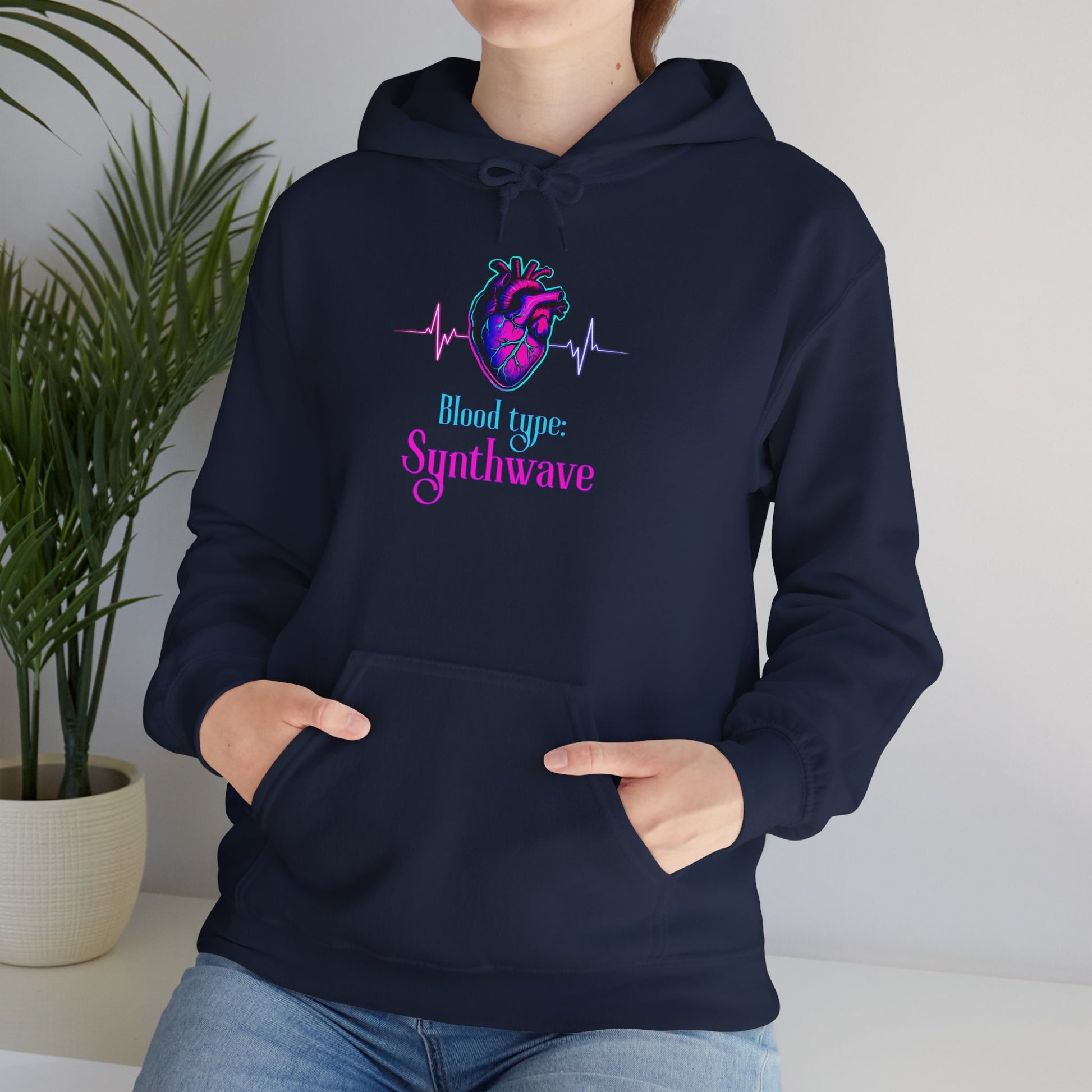 Synthwave Heart Hoodie - Retro Graphic Sweatshirt