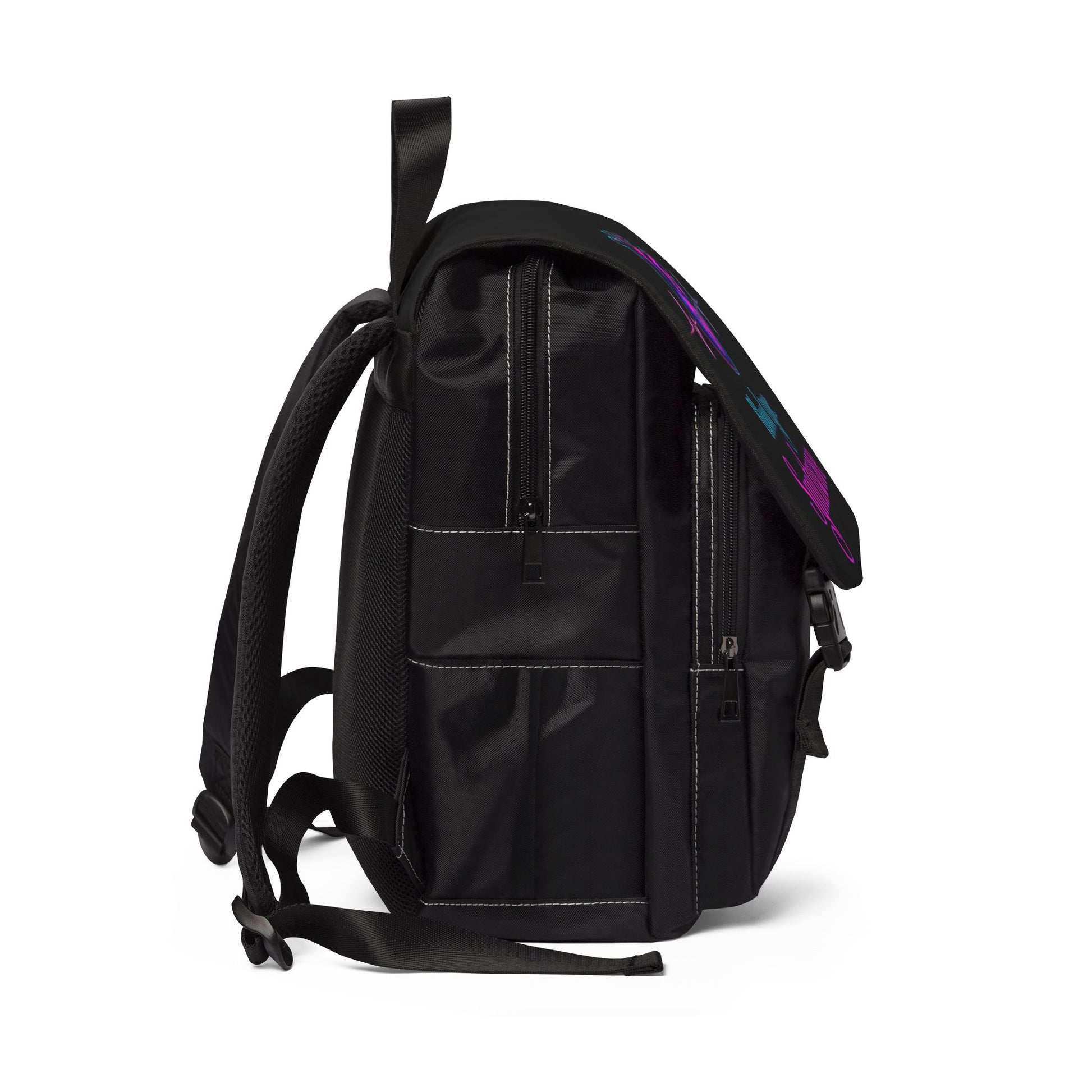 Synthwave Unisex Casual Shoulder Backpack, Retro Style Daypack