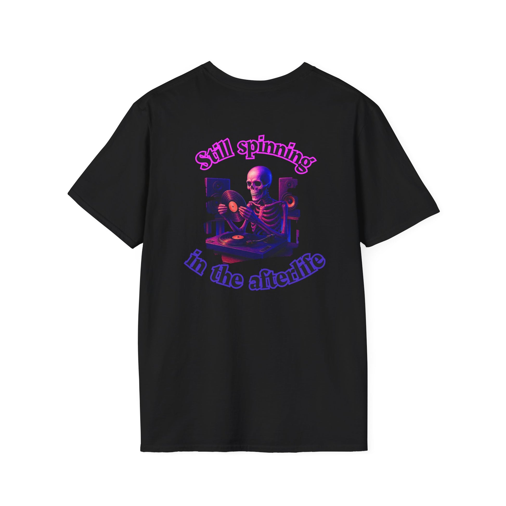 Synthwave DJ Skeleton T-Shirt, Neon Graphic Shirt, Retro 80s Halloween