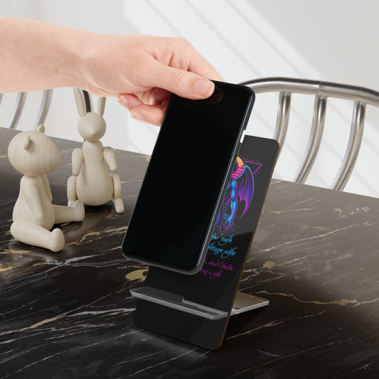 Synthwave Cthulhu Funny Phone Stand, Lovecraft Horror Parody Smartphone Holder