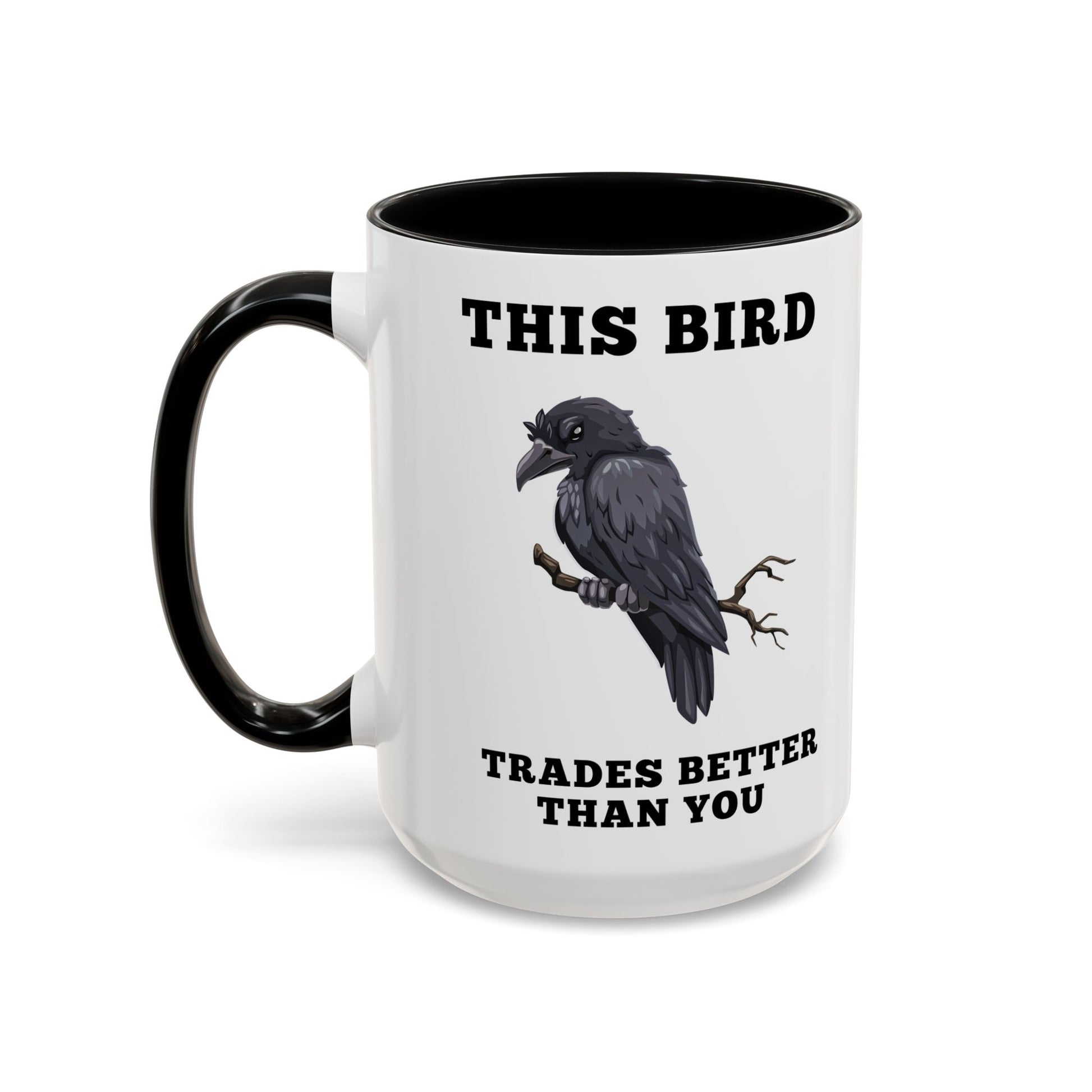 Funny Sarcastic Roasting Mug for Traders – Judgy Crow Edition