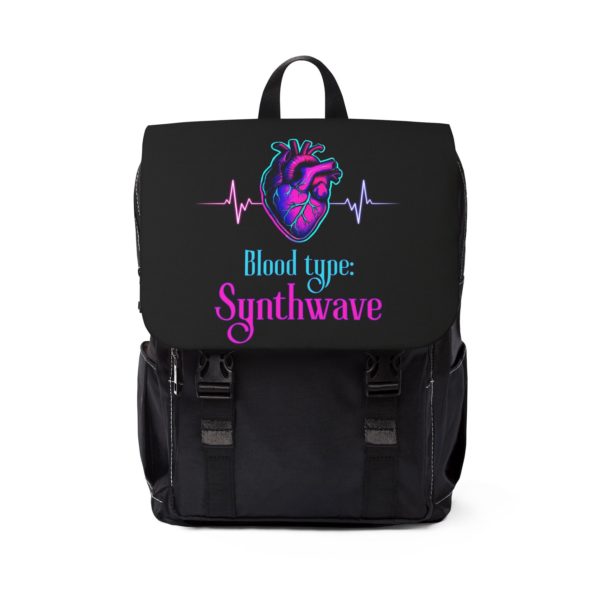 Synthwave Unisex Casual Shoulder Backpack, Retro Style Daypack
