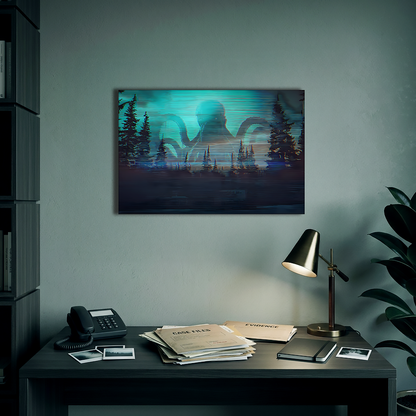 Found Footage of Cthulhu - Analog Horror Aluminum Wall Art