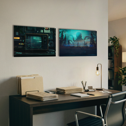 Found Footage of Cthulhu - Analog Horror Aluminum Wall Art