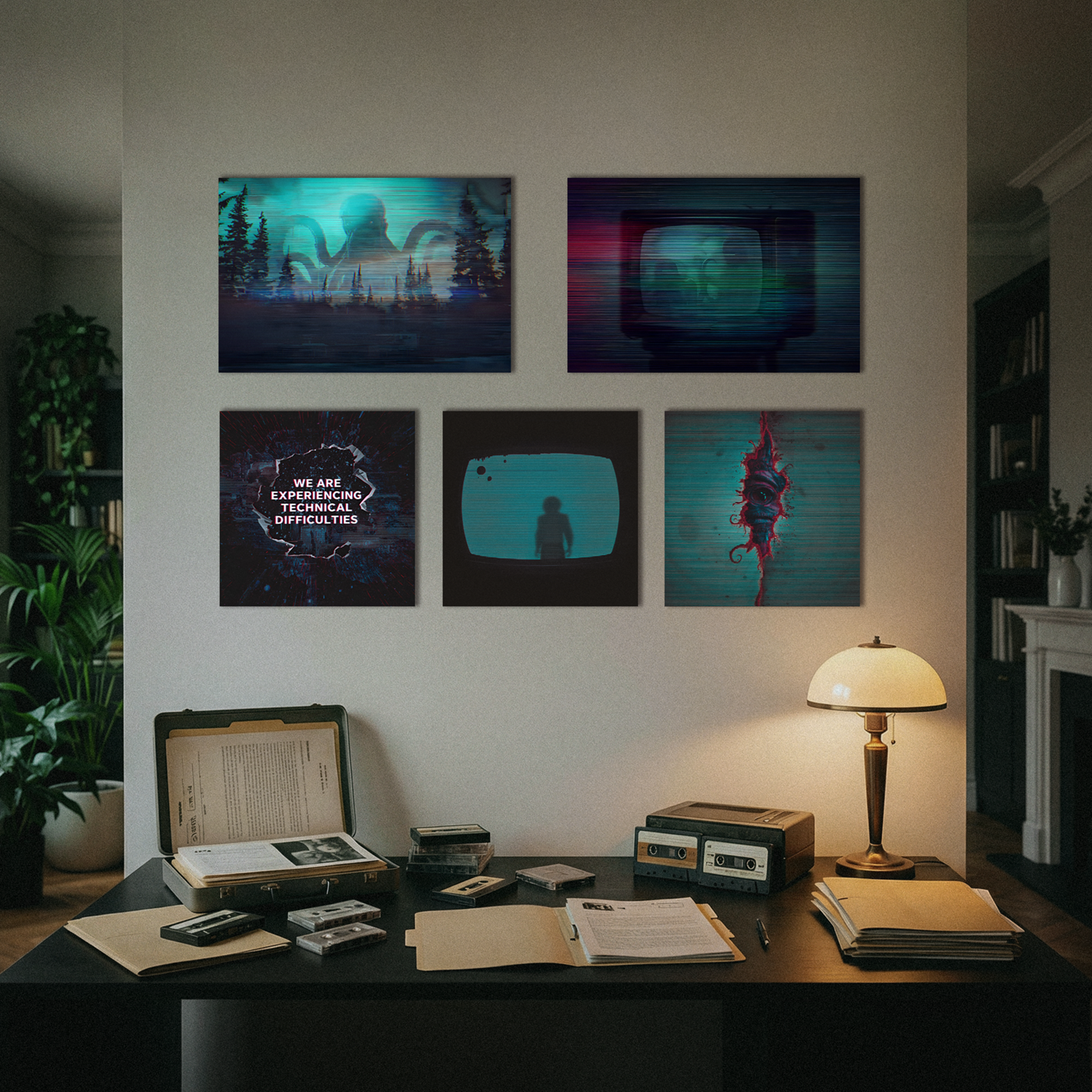 Found Footage of Cthulhu - Analog Horror Aluminum Wall Art
