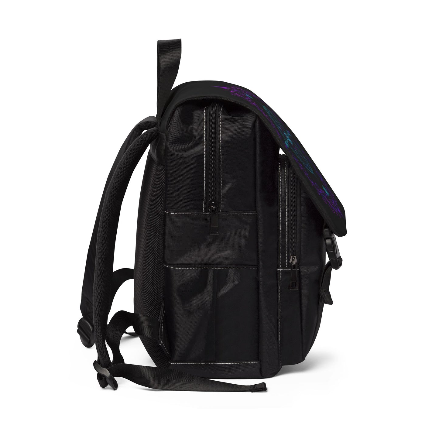Personalized Gothic Compass Backpack with Neon Victorian Ornament