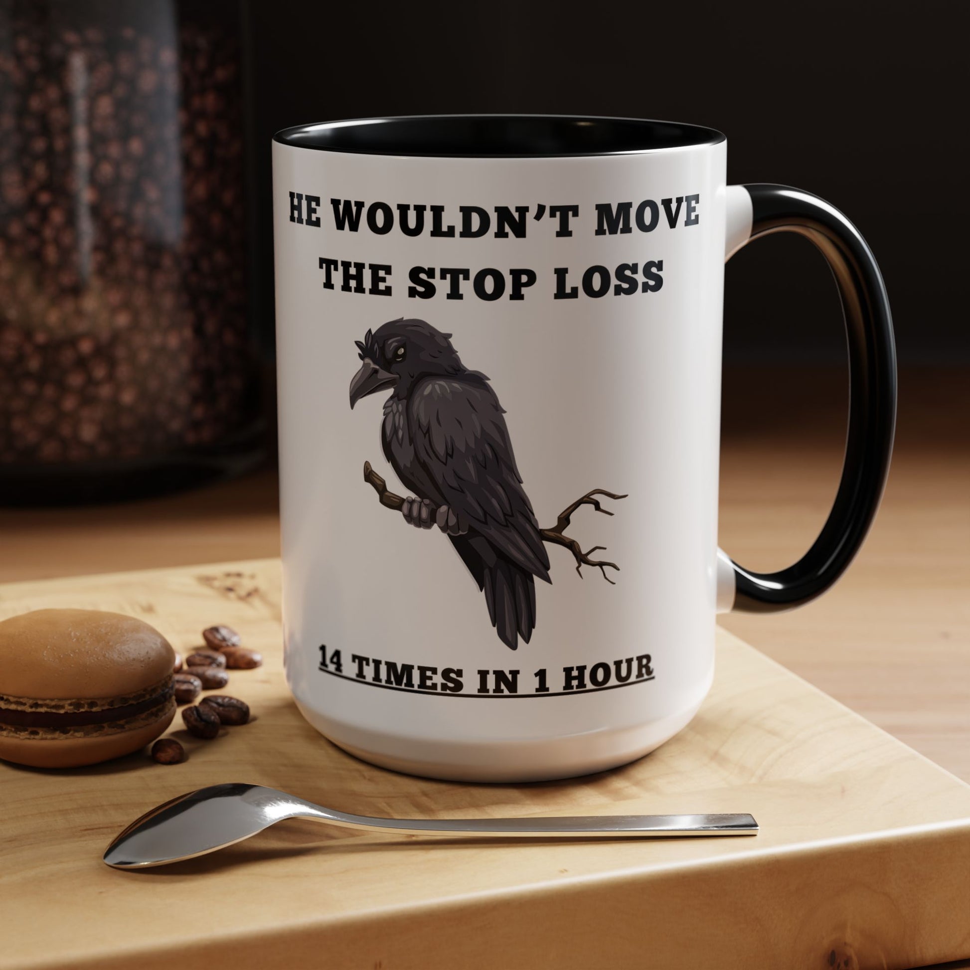Funny Sarcastic Roasting Mug for Traders – Judgy Crow Edition