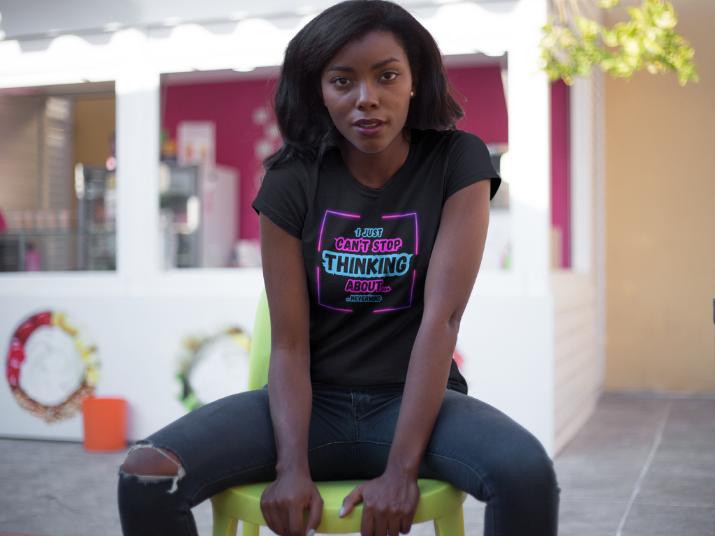 Flirty Playful Neon T-Shirt, Synthwave Aesthetic Tee, 80s Vibe, Bold Suggestive Design