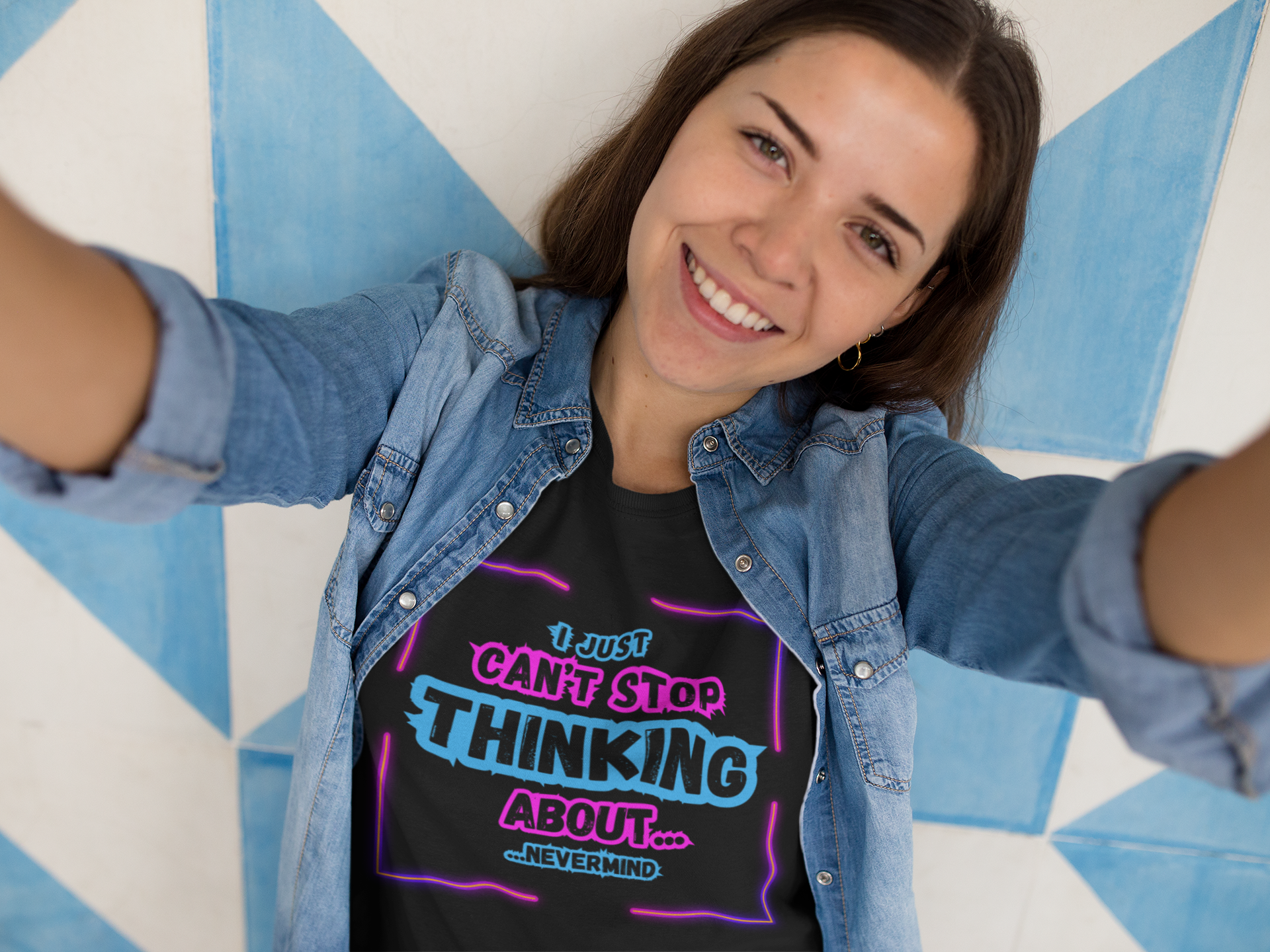 Flirty Playful Neon T-Shirt, Synthwave Aesthetic Tee, 80s Vibe, Bold Suggestive Design