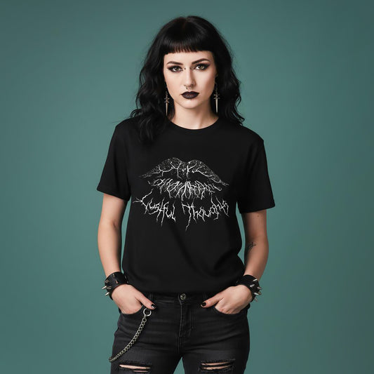 Lustful Thoughts Gothic Punk T-Shirt, Edgy Alternative Gothcore Fashion