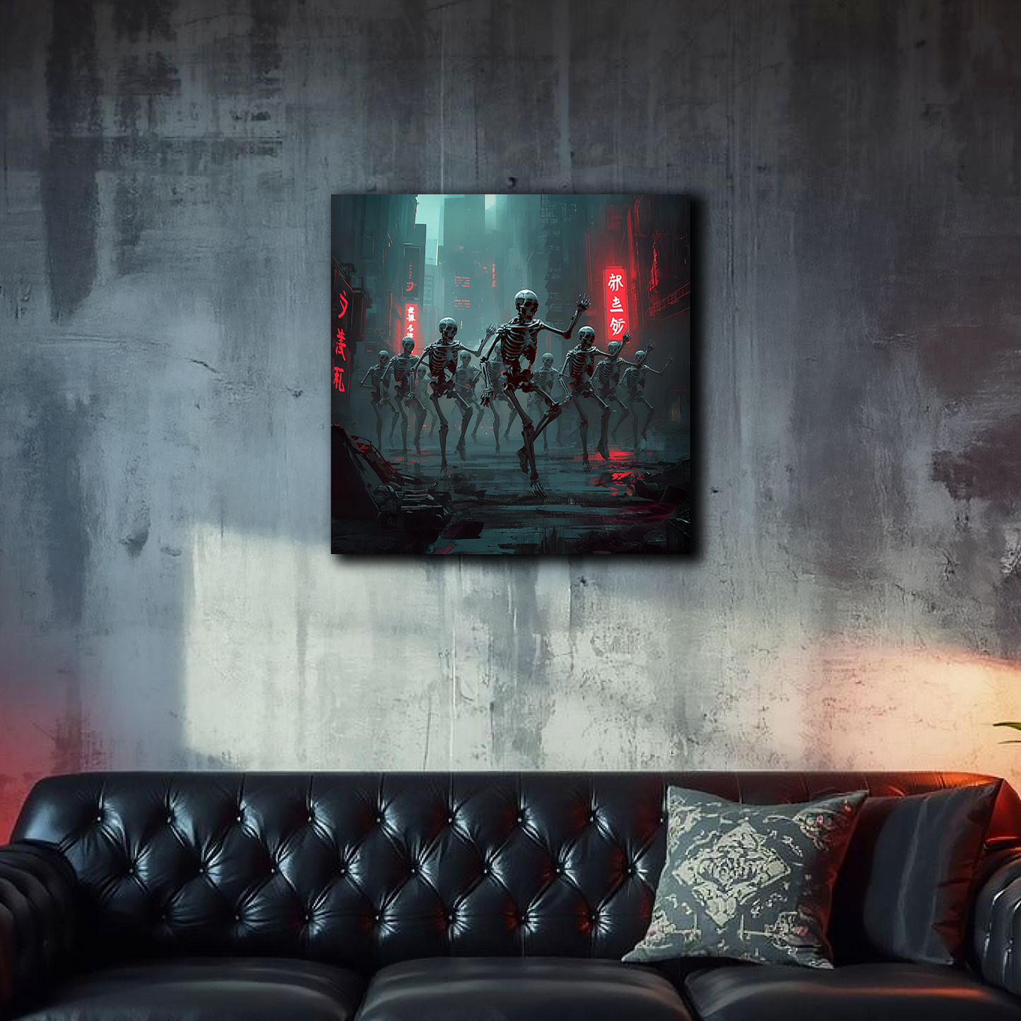 Skeleton Procession - Tech Noir Rulers - Aluminum Print Wall Art