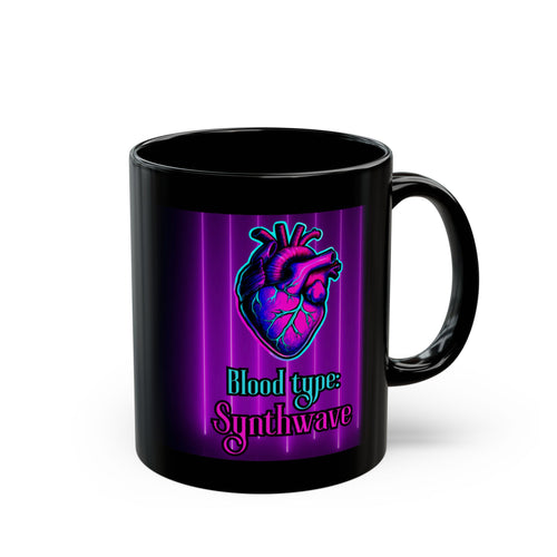 Blood Type: Synthwave - Black Ceramic Mug