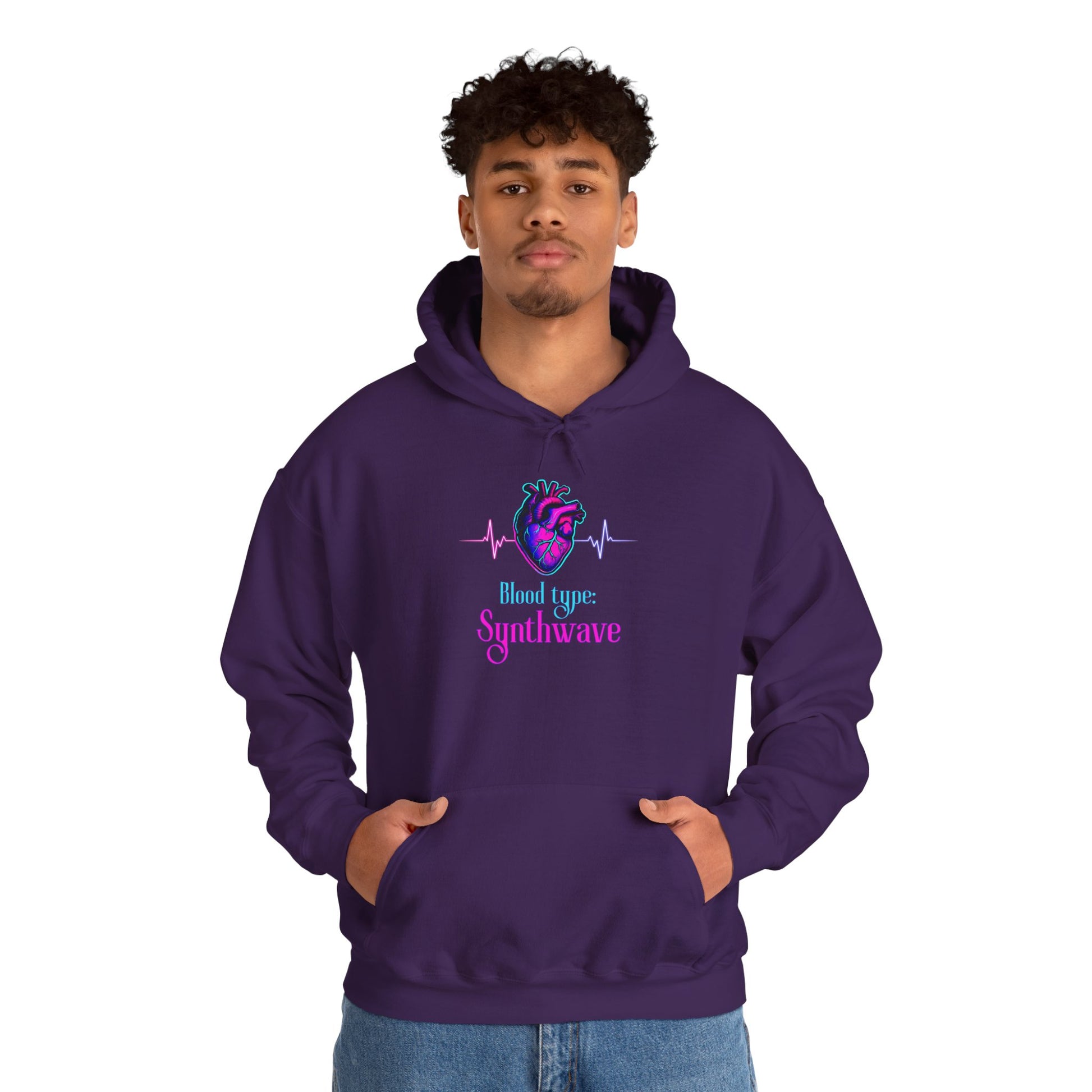 Synthwave Heart Hoodie - Retro Graphic Sweatshirt