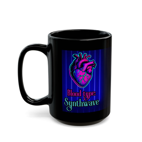 Blood Type: Synthwave - Black Ceramic Mug