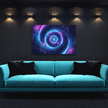Hyperspace Spiral – Sci-Fi Aluminum Print Wall Art