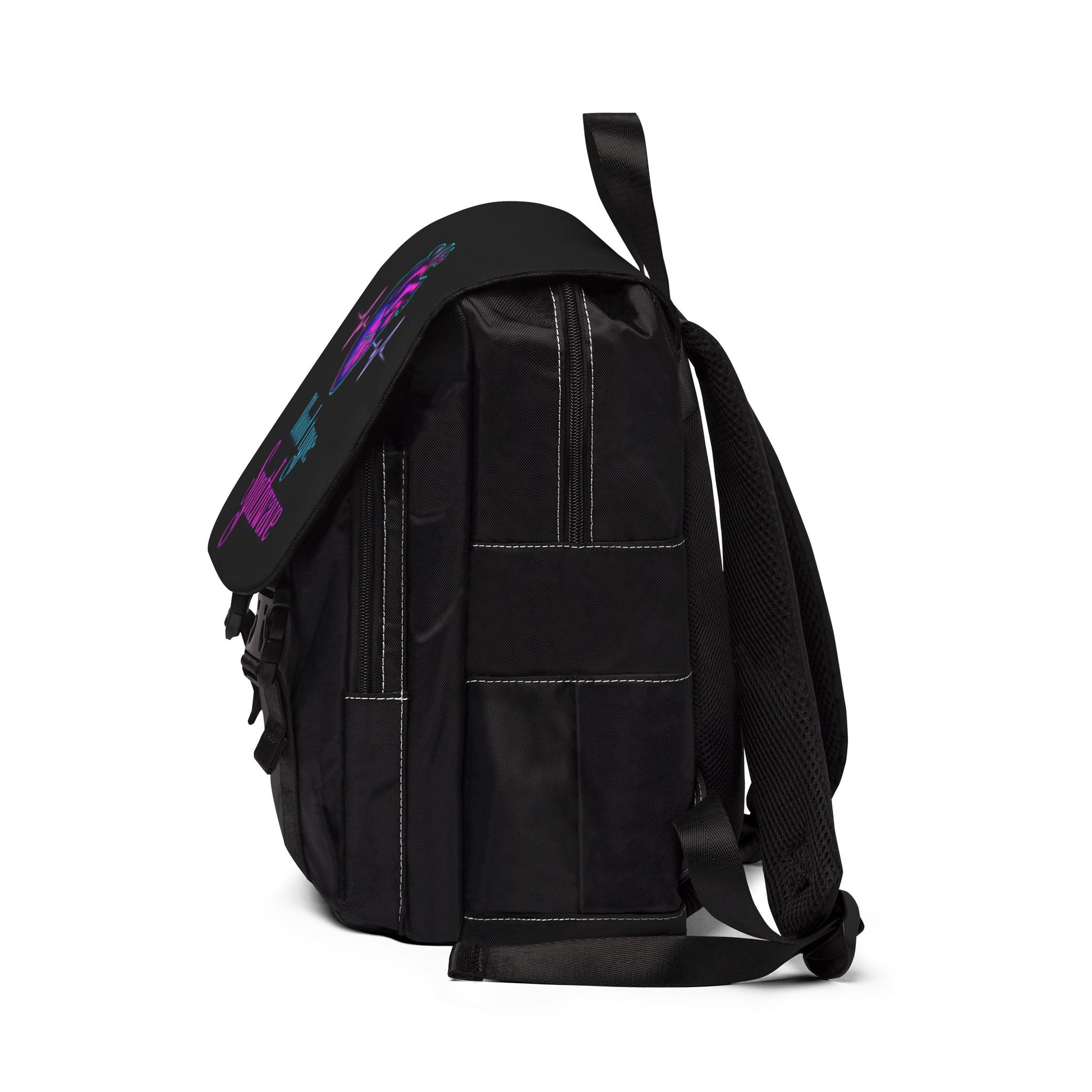 Synthwave Unisex Casual Shoulder Backpack, Retro Style Daypack