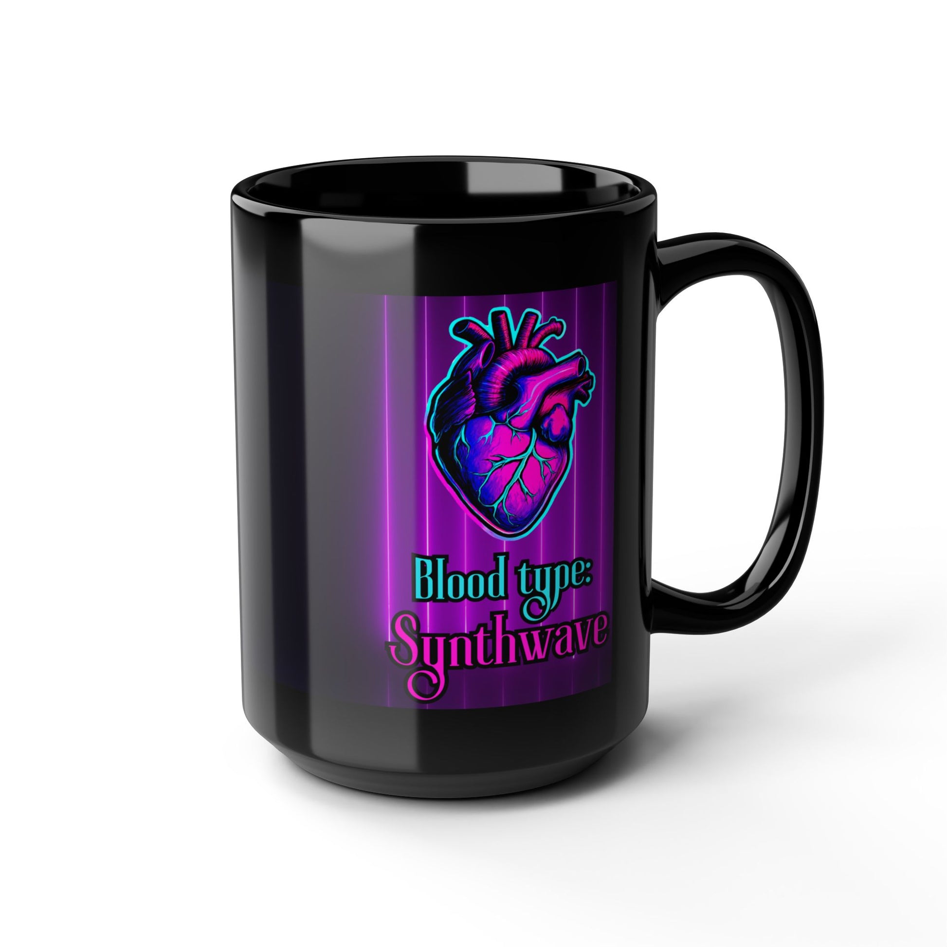 Blood Type: Synthwave - Black Ceramic Mug