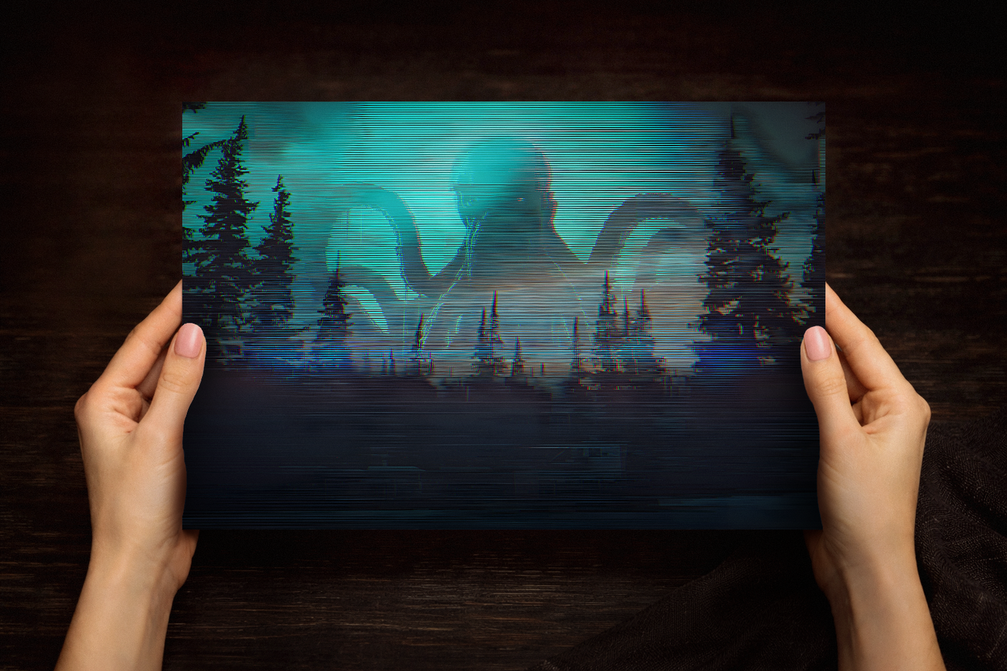Found Footage of Cthulhu - Analog Horror Aluminum Wall Art