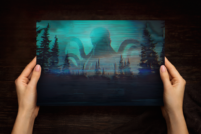 Found Footage of Cthulhu - Analog Horror Aluminum Wall Art