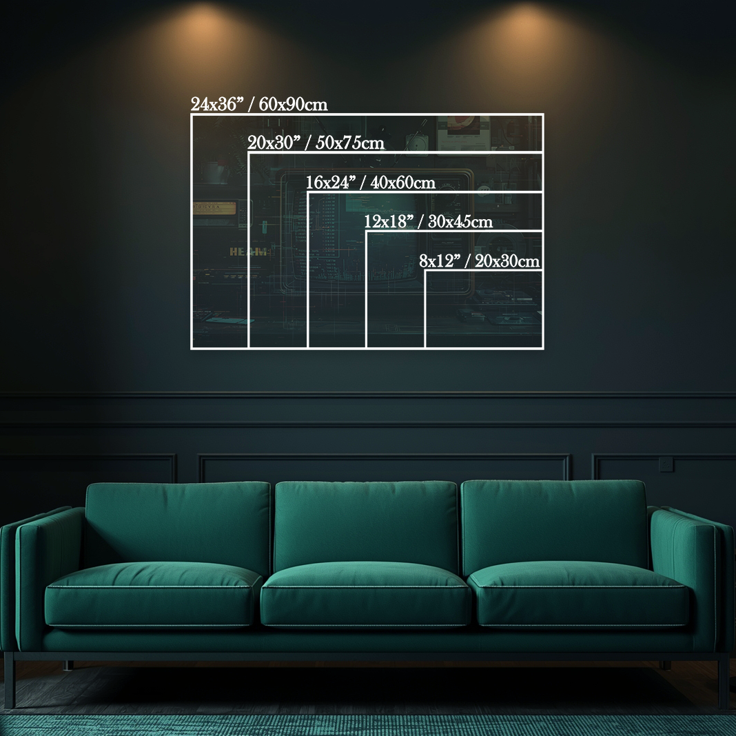 The Signal Never Dies - Dark Futuristic Old TV Aluminum Wall Art