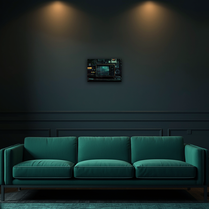 The Signal Never Dies - Dark Futuristic Old TV Aluminum Wall Art