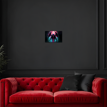 Neon Void Wraith - Winged Reaper - Aluminum Print Wall Art
